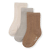 3 Pack Pointelle Socks - Almond/Paloma Grey/Creme